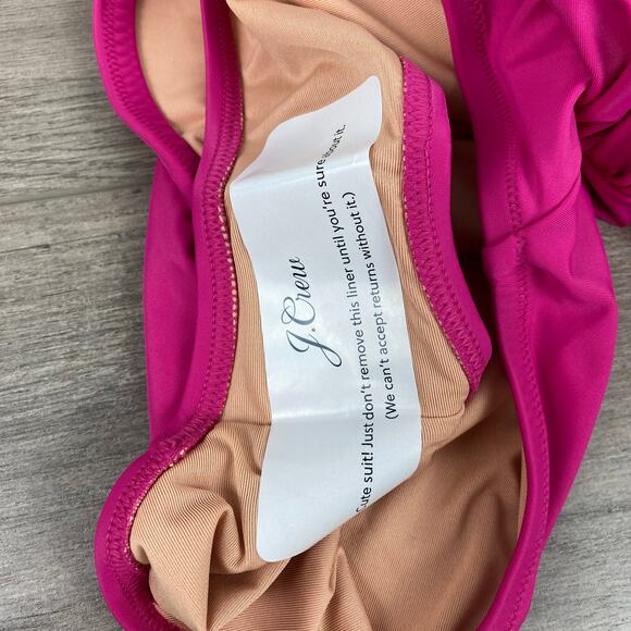 J.Crew Magenta Orchid Ruched V Neck One Piece Swimsuit Sz.12 NWT - Picture 10 of 11